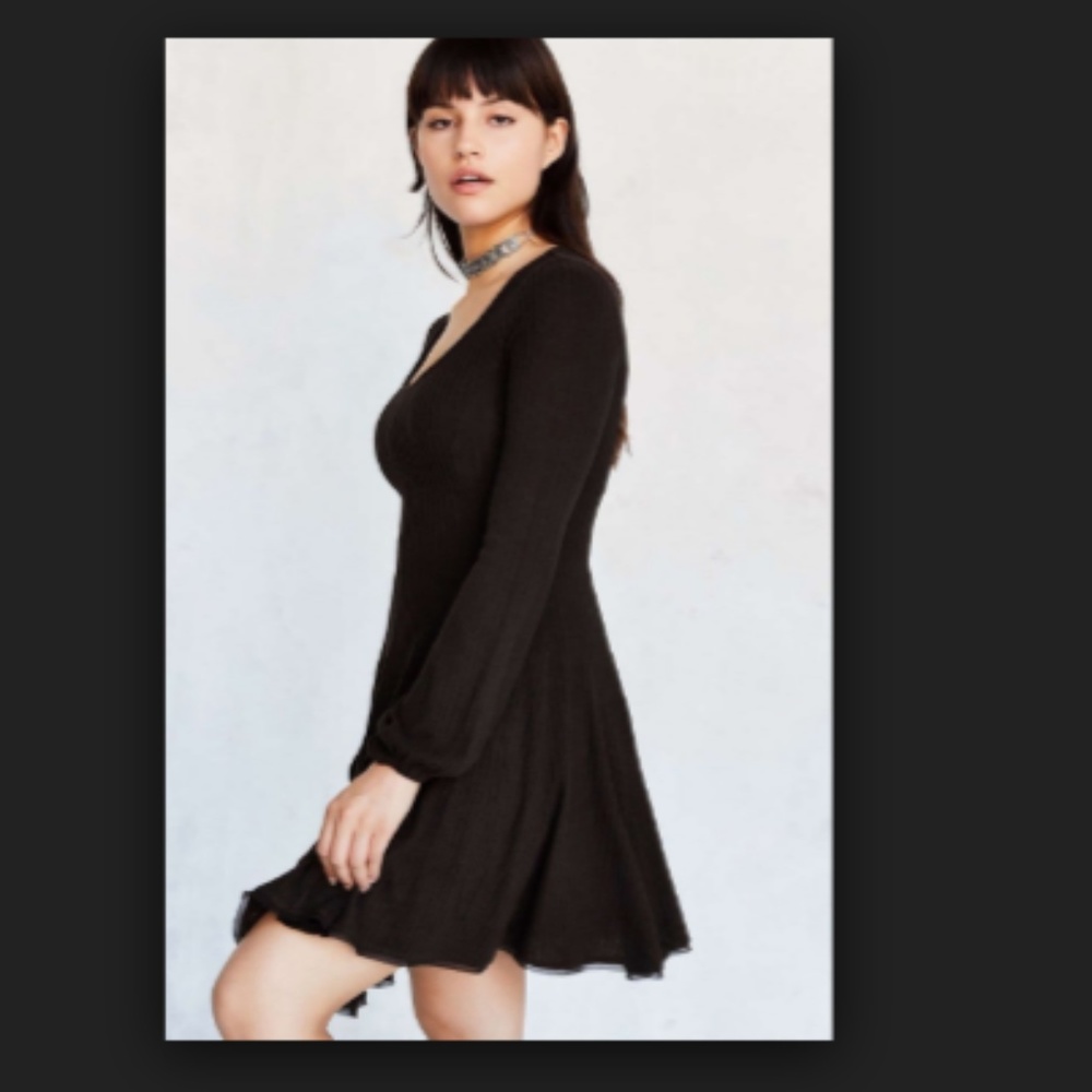 Ecote for Urban Outfitters Black Long Sleeve Dress